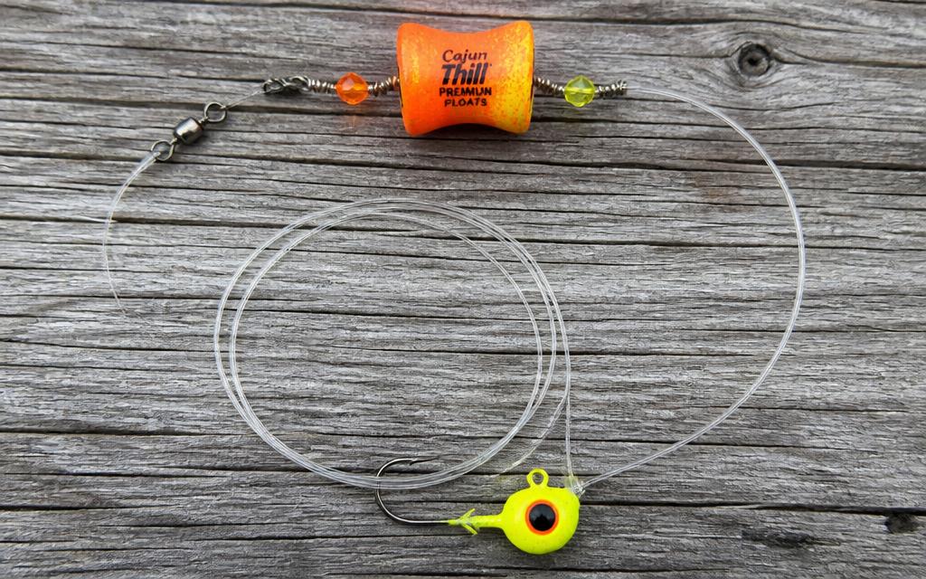 Popping cork rig assembled and laid out